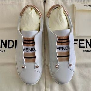 Authentic Fendi Leather Sneakers Sz 36.5